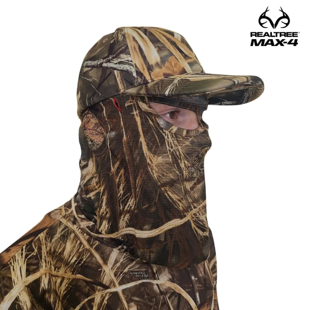 2-in-1 FRONT Face Mask and Camo Hat (Fitted and OSFM) by QuikCamo