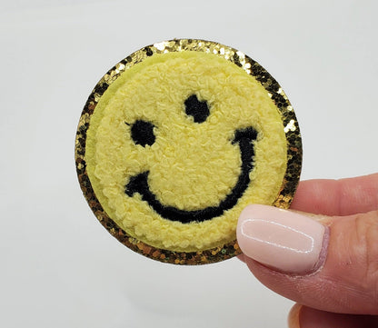 Smilie Face Chenille Patches by Properly Marked