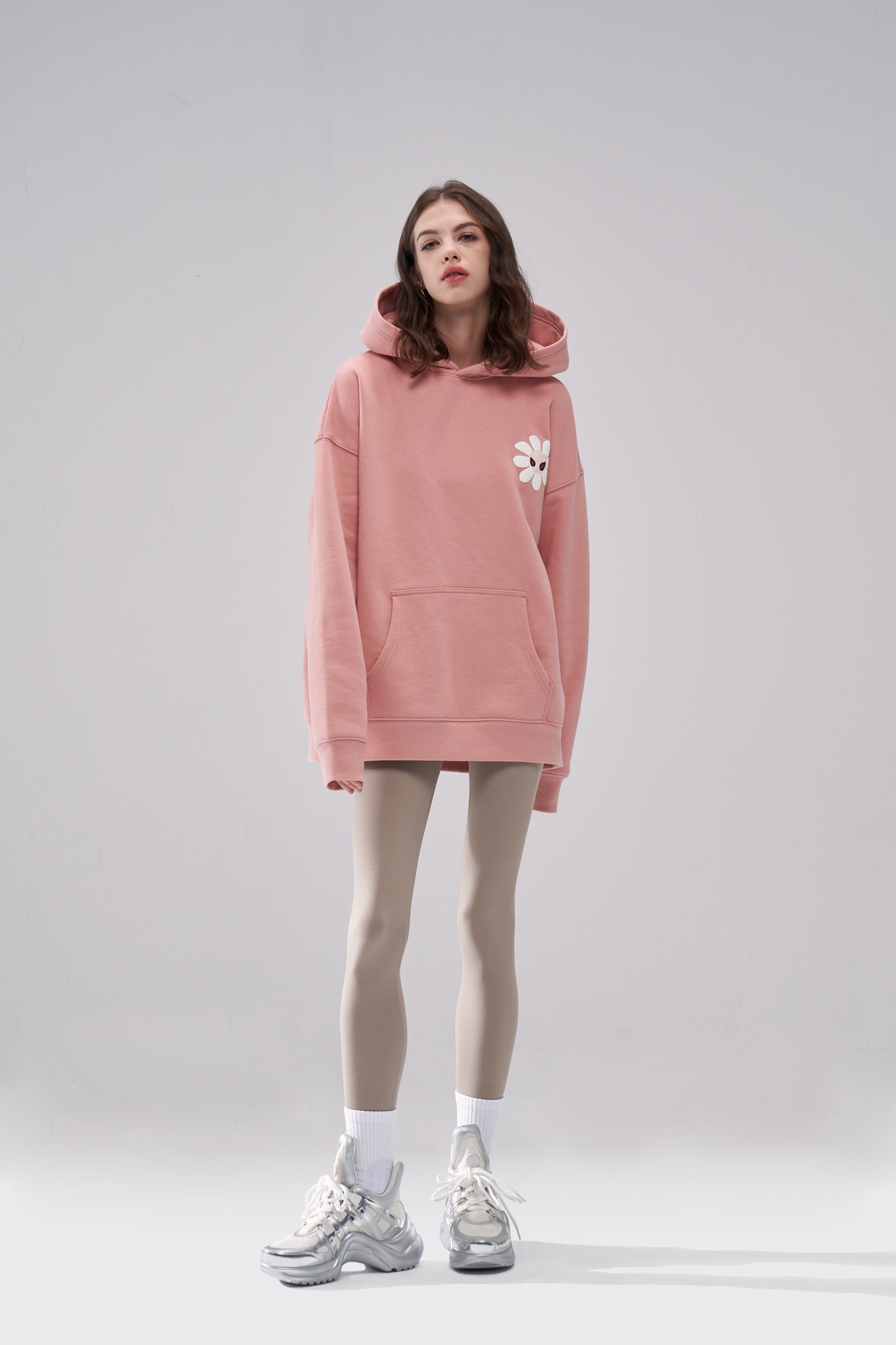 "Aster" Fleur Pink Hoodie by Amoo