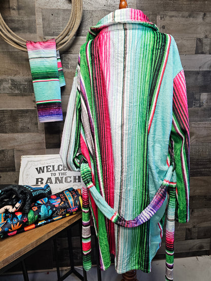 Turquoise Serape Women's Western Bath Robe by Baha Ranch Western Wear