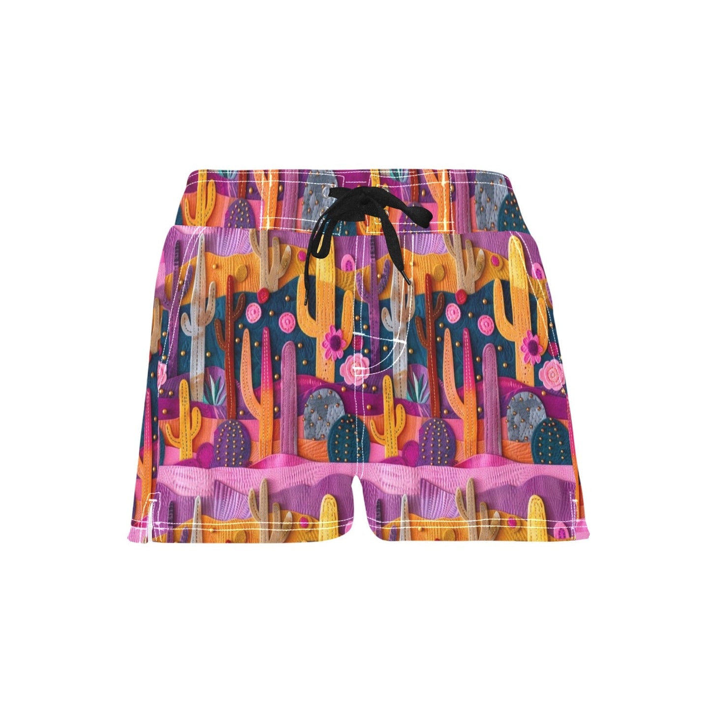 Women's Pink Cactus Beach Board Shorts by Baha Ranch Western Wear