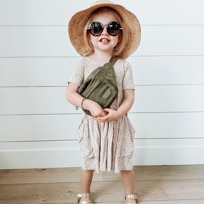 The Play Date Kids Belt Bag-  Olive Green by Big Little Wish