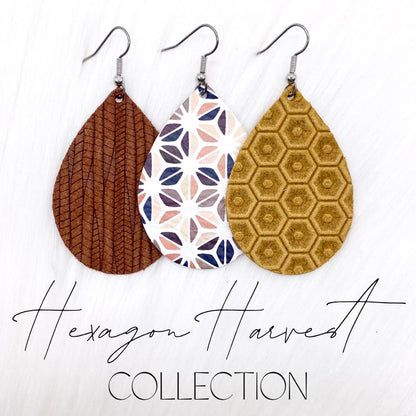 2" Hexagon Harvest Mini Collection -Fall Earrings by Doohickies Wholesale