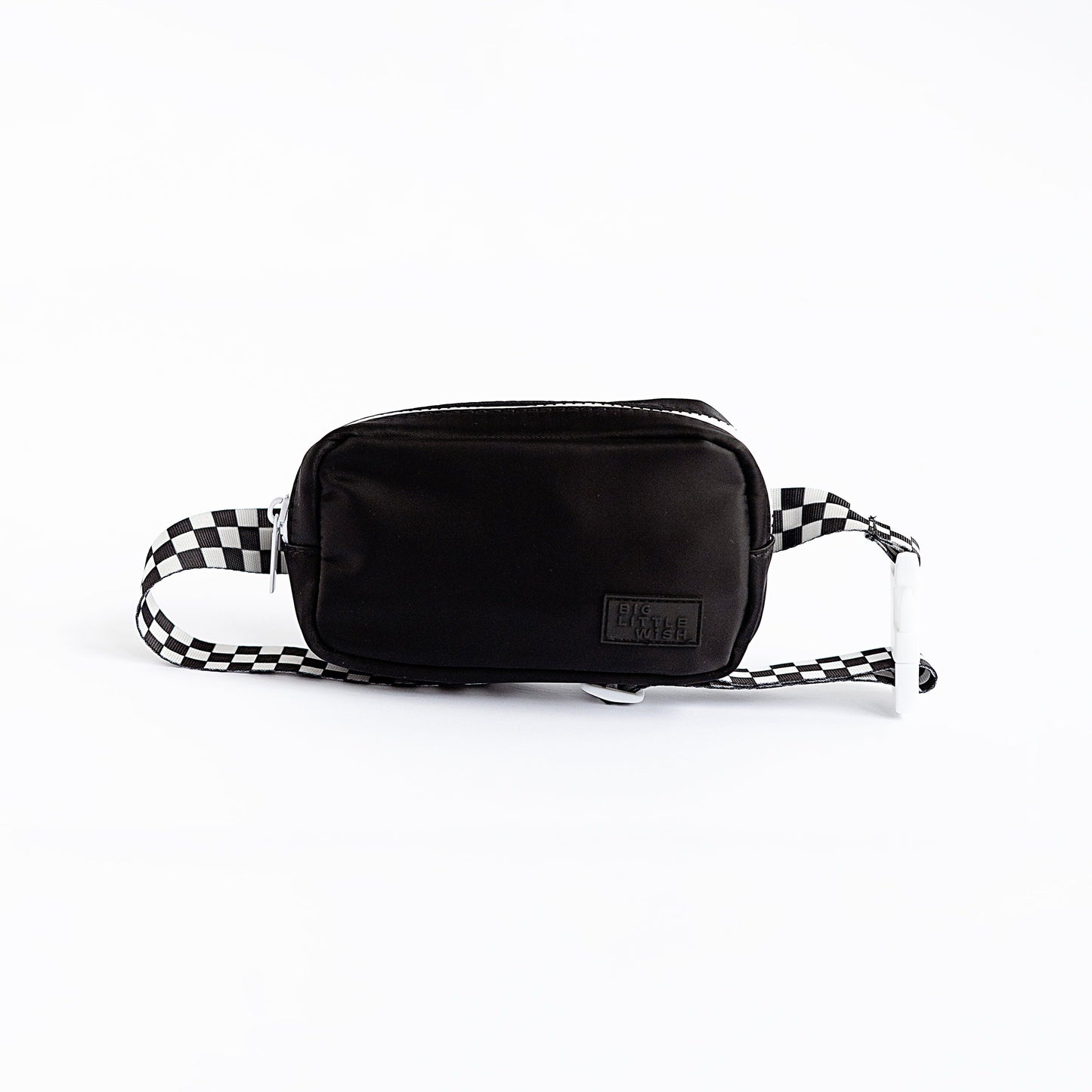 The City Bag- Adult Fanny Bag - Black with Checkered Strap by Big Little Wish