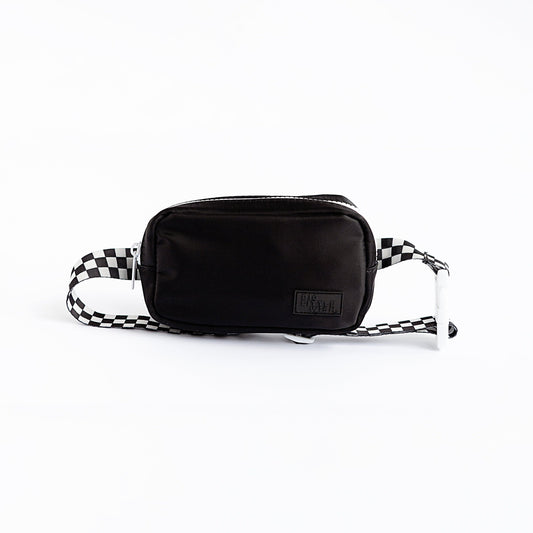 The City Bag- Adult Fanny Bag - Black with Checkered Strap by Big Little Wish