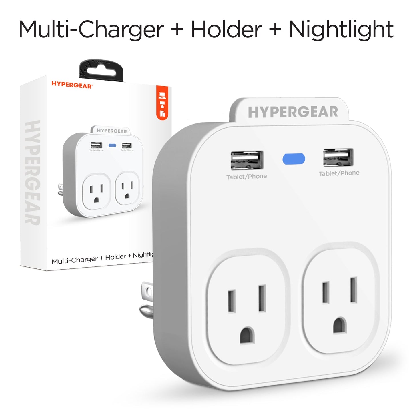 HyperGear Wall Adapter Power Strip White (13623-HYP) by Jupiter Gear Home