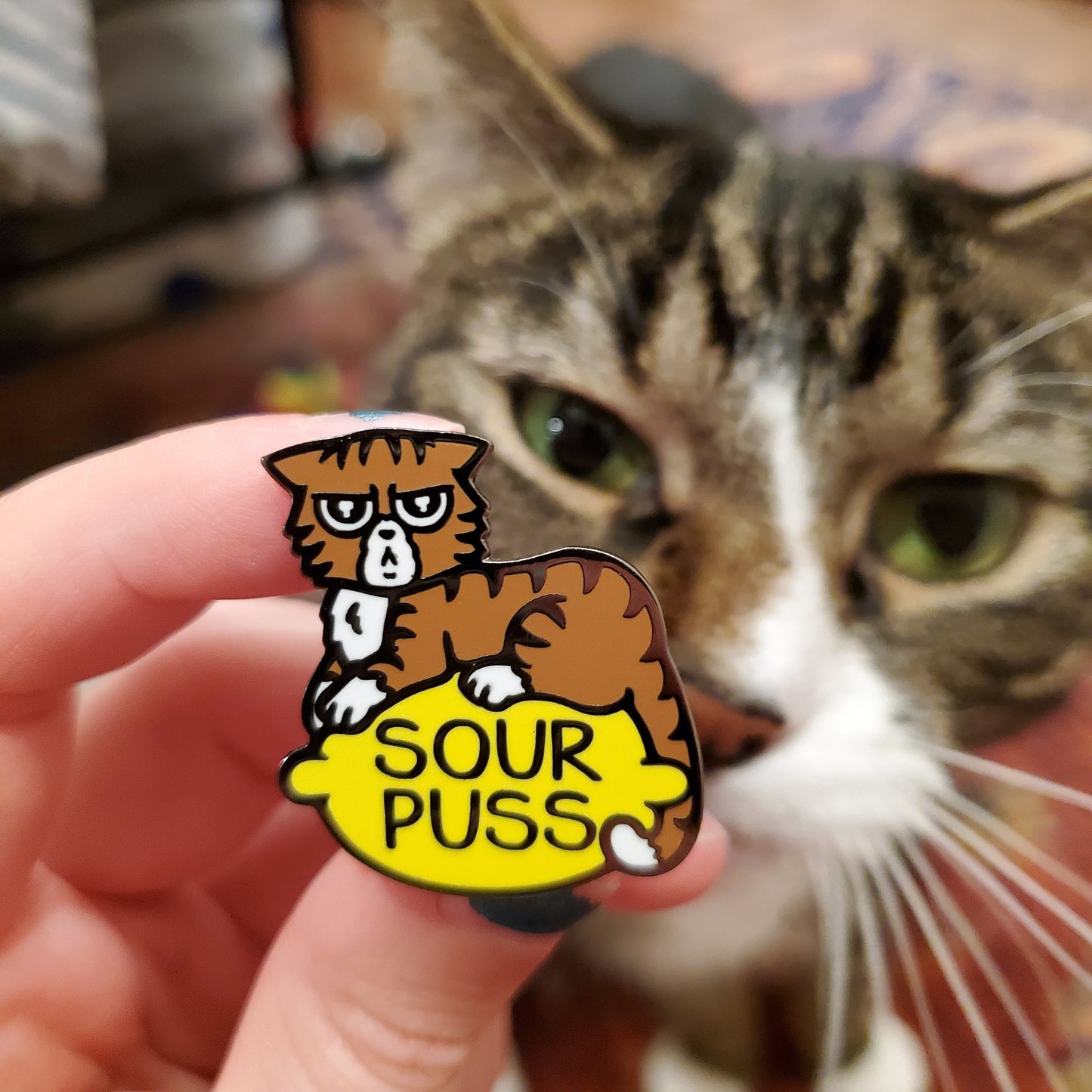 Sourpuss Pin by Kolorspun