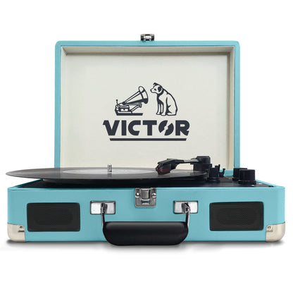 Victor Metro Dual Bluetooth Suitcase 3-Speed Turntable by Jupiter Gear Home