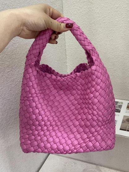 Solid Color Woven Bags Handbags by migunica