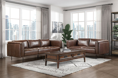 Modern Design Brown Genuine Leather Sofa by Blak Hom