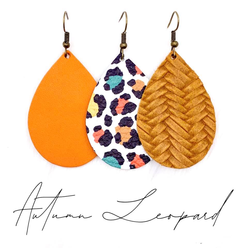 2" Autumn Leopard Mini Collection -Earrings by Doohickies Wholesale