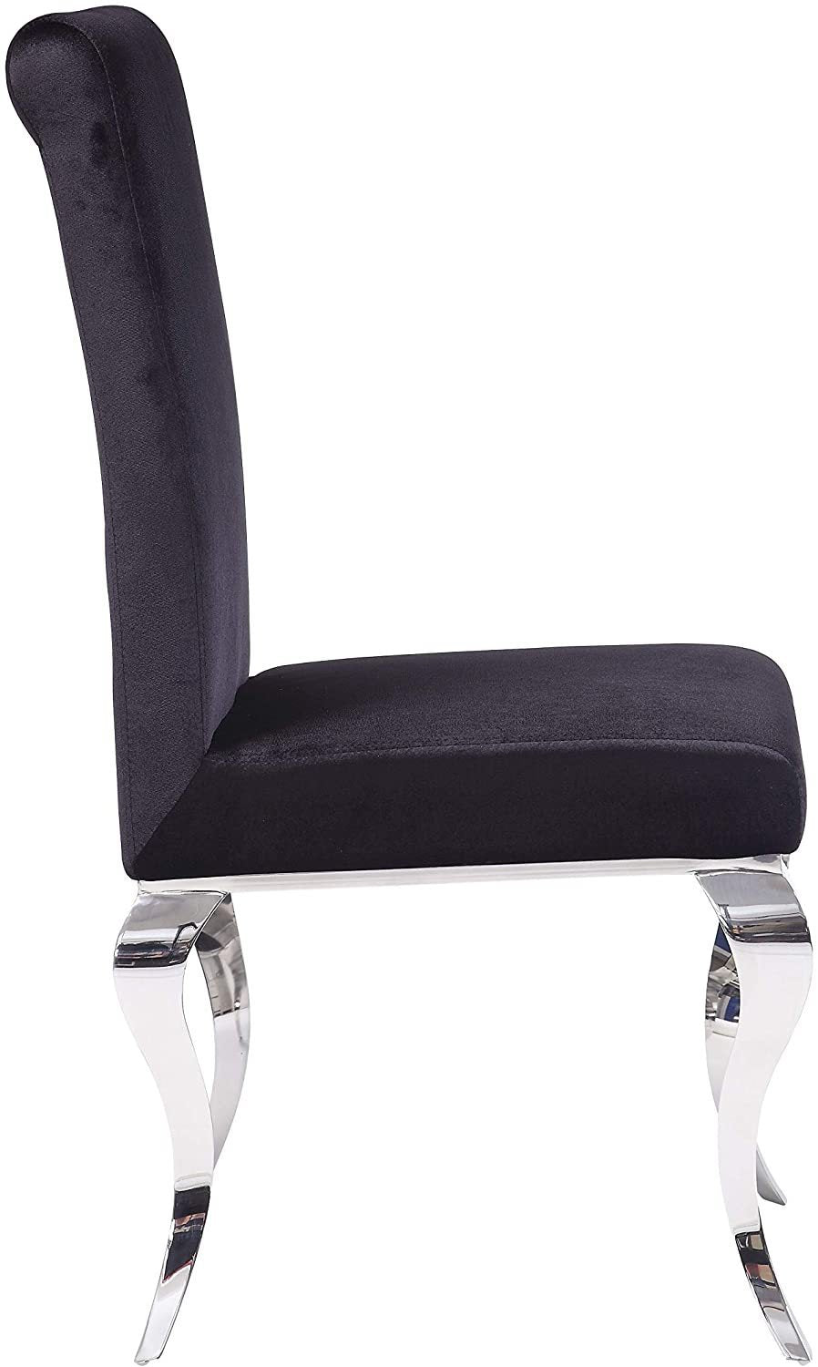 ACME Fabiola Side Chair (Set-2) in Fabric & Stainless Steel 62072