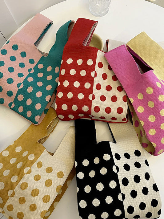 Multi-Colored Polka-Dot Split-Joint Bags Accessories by migunica