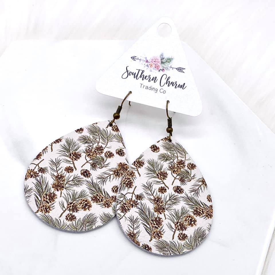 2.5" Pine Cone Valley Mini Collection -Earrings by Doohickies Wholesale