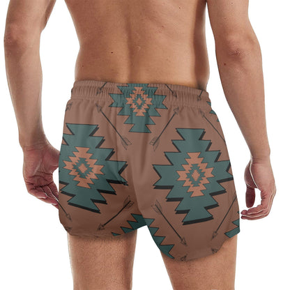 Mullet Cowboy Teal Aztec Beach Shorts by Baha Ranch Western Wear