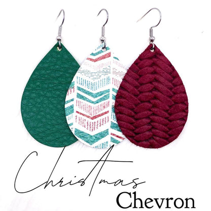 2" Christmas Chevron Mini Collection -Earrings by Doohickies Wholesale