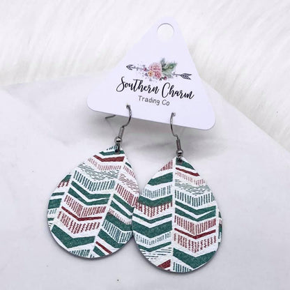 2" Christmas Chevron Mini Collection -Earrings by Doohickies Wholesale