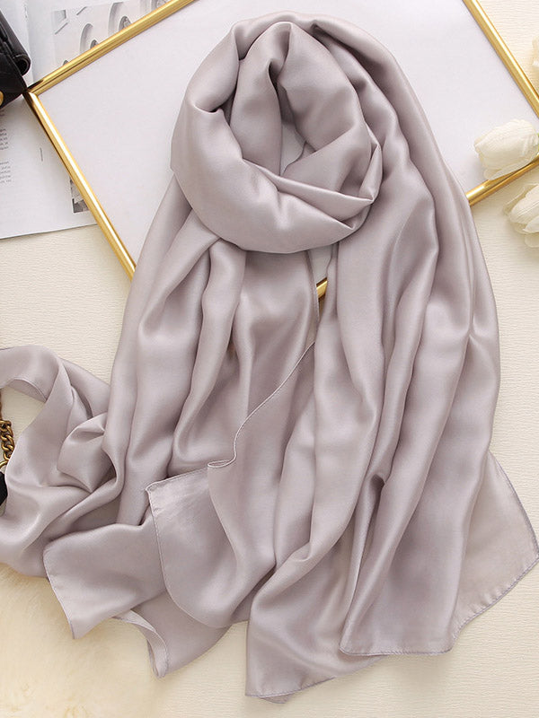 Solid Color Simple Original Sweet Satin Shawl&Scarf by migunica