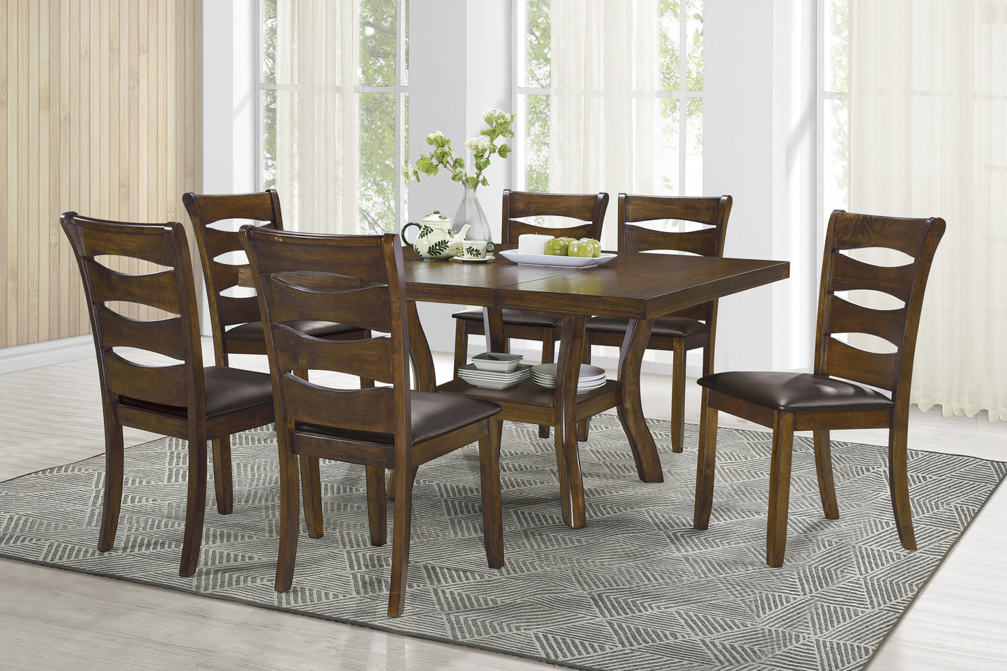 Transitional Style Unique Back Design Set of 2pc Wooden Side Chairs Brown Finish Dining Room Furniture