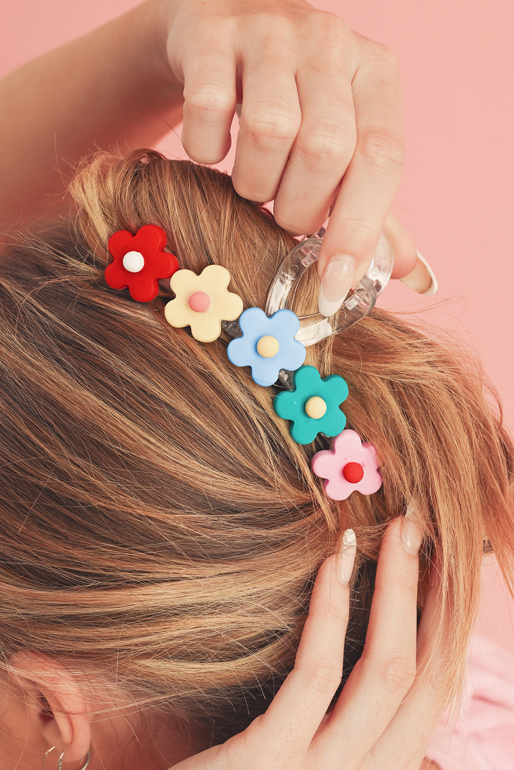 Multicolour Flowers Cute Hair Claw Clip by Threaded Pear