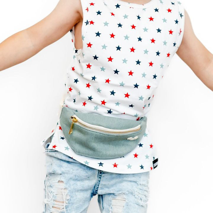 The Park Bag- Kids Denim Fanny Bag by Big Little Wish