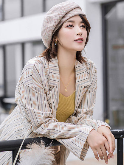 Personality Striped&Plaid Beret Hat by migunica