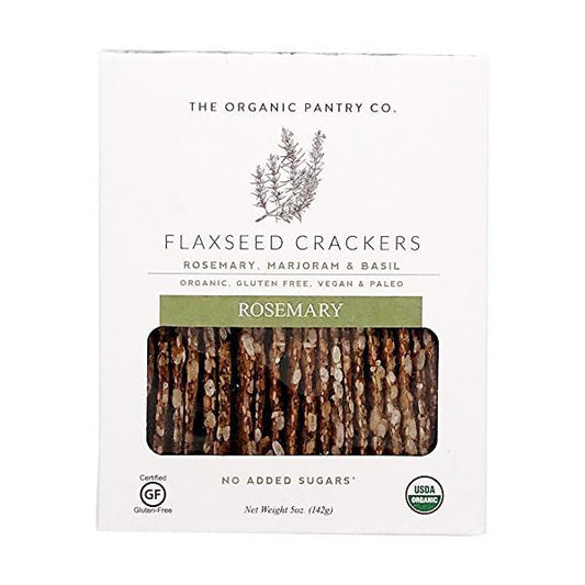 The Organic Pantry Co. - 'Rosemary' Flaxseed Crackers (5OZ) by The Epicurean Trader