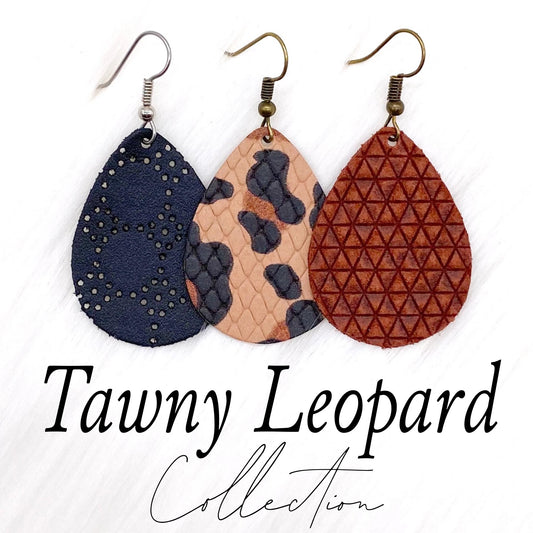 1.5" Tawny Leopard Mini Collection (Leather) -Earrings by Doohickies Wholesale