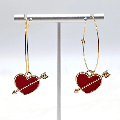 Shot Through the Heart Hoops -Earrings by Doohickies Wholesale