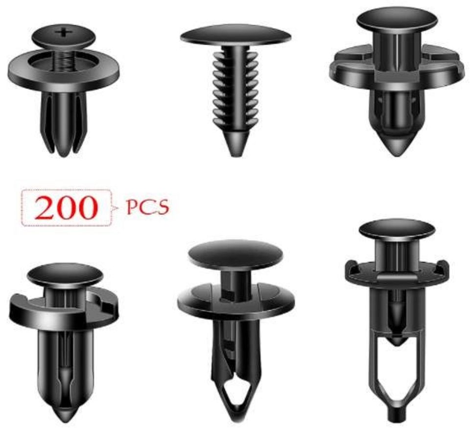 200 Pcs Push Bumper Fastener Rivet Clips, Universal Fender Plastic Retainer Clips #ns23 _mkpt by Js House