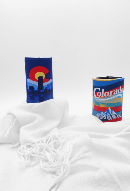 Colorado Skyline Can Koozie by Colorado Threads Clothing