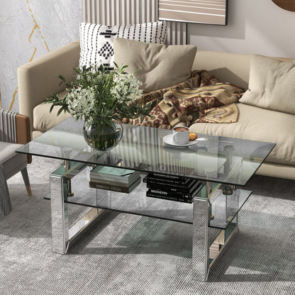 Transparent Tempered Glass Coffee Table by Blak Hom