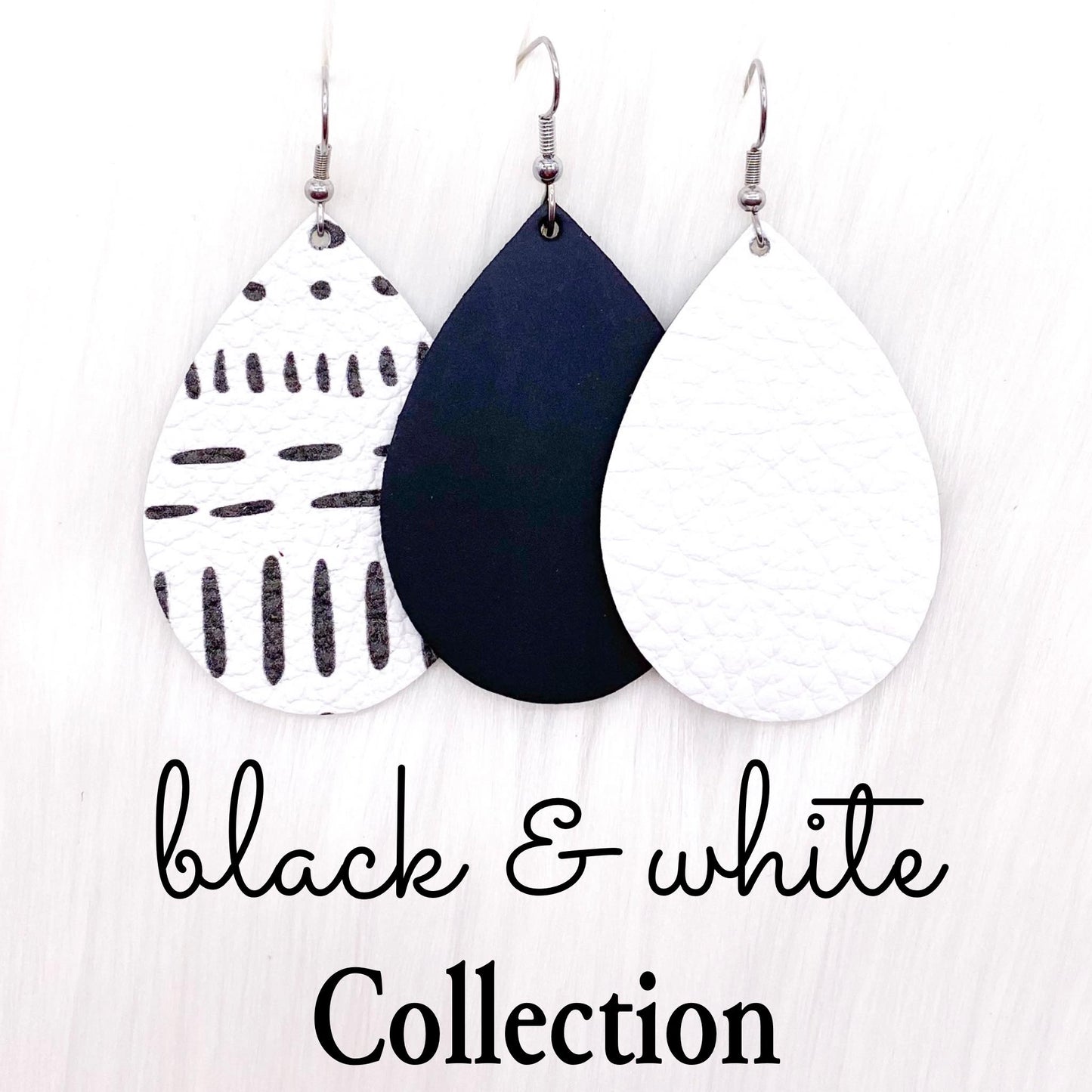 2" Black & White Mini Collection -Earrings by Doohickies Wholesale