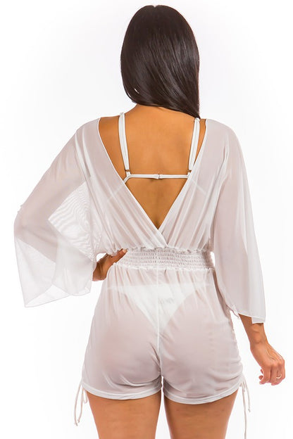 Relaxing light see through cover up romper