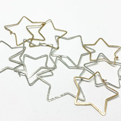 Star Hoops - Size Small by Jennifer Cervelli Jewelry