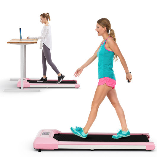 2.25 HP Walking Pad with LED Display and Remote Control-Pink by VYSN