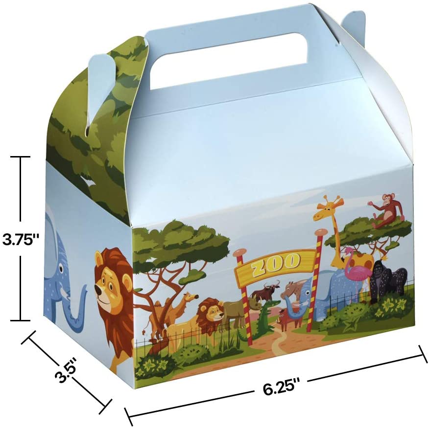 Zoo Paper Treat Boxes 20 Pack 6.25" X 3.75" X 3.5" by Hammont