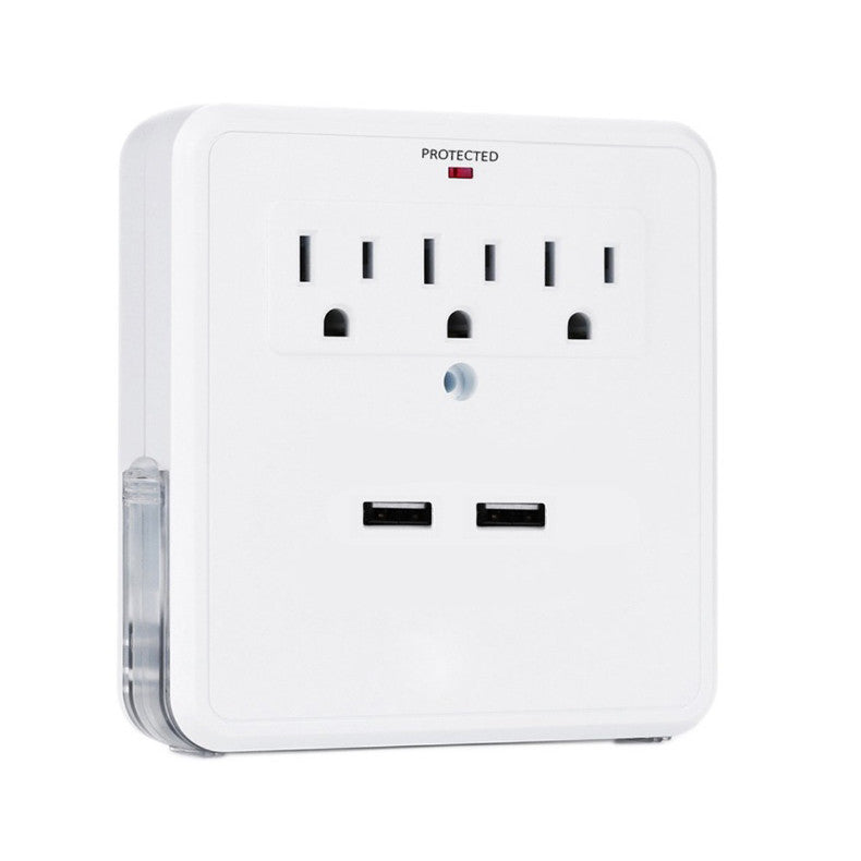 NEW! Classic Combo Wall Adapter W/3 AC Outlets W/Surge Protection And Dual USB Ports To Charge Your Gadgets by VistaShops