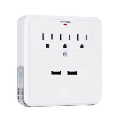 NEW! Classic Combo Wall Adapter W/3 AC Outlets W/Surge Protection And Dual USB Ports To Charge Your Gadgets by VistaShops