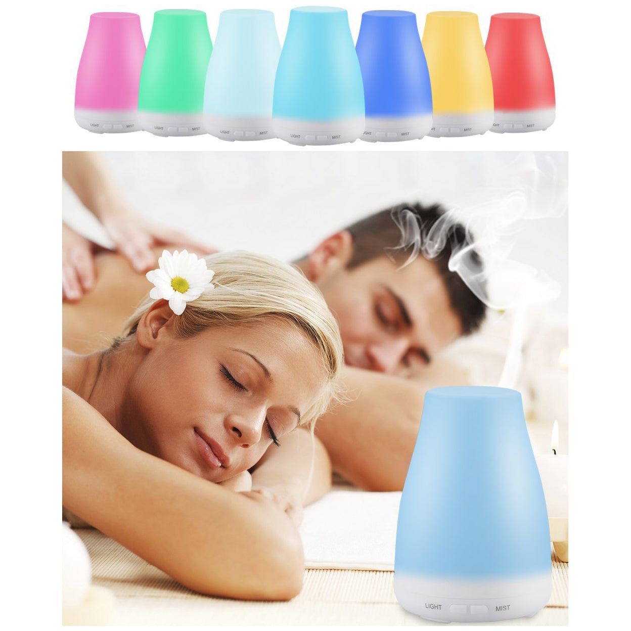 Misty Mood Maker Humidifier With Aroma Essential Oil Free by VistaShops