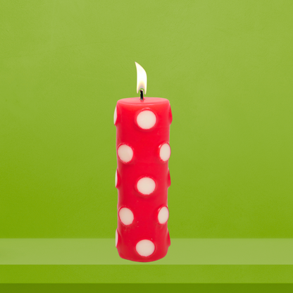 Polka Dotted Pillar Candle by Made By Humans