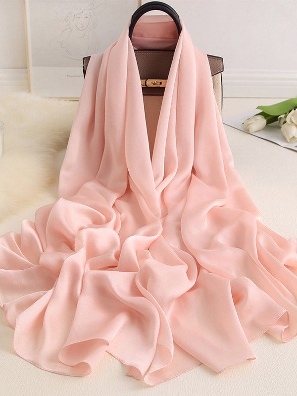 Solid Color Simple Original Sweet Satin Shawl&Scarf by migunica