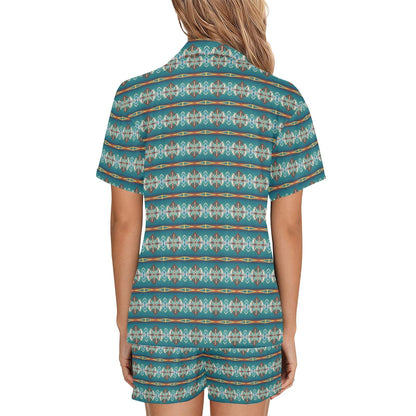 Teal Aztec Women's Western Pajama Set by Baha Ranch Western Wear