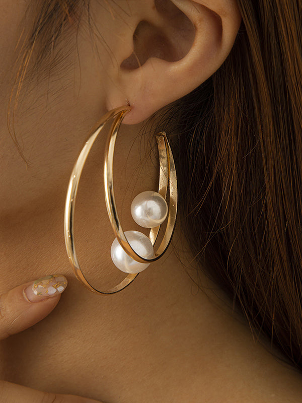 Original Vintage Geometric Pearl Earrings by migunica