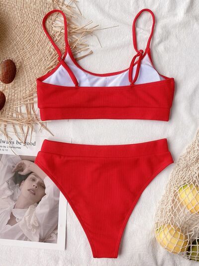 Scoop Neck Spaghetti Strap Two-Piece Swim Set by BlakWardrob