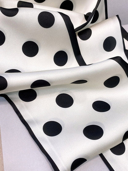 Vintage Polka-Dot Printed Hair Band& Silk Scarf by migunica