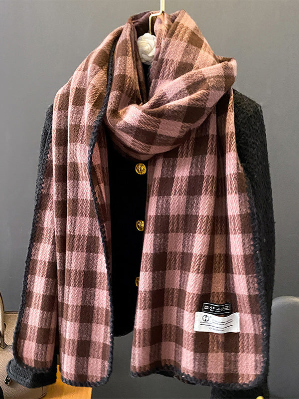 Vintage Imitated Cashmere Plaid Shawl&Scarf by migunica