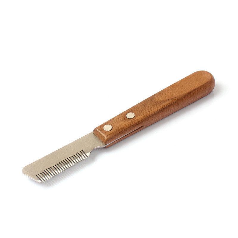 Pet Plucking Knife Comb Wooden Handle Terrier Dog Supplies Pet Shaving Knife Styling Grooming Comb by Dog Hugs Cat