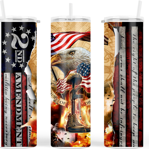 2nd Amendment Eagle Solider They Served Tumbler by Crafty Casey's