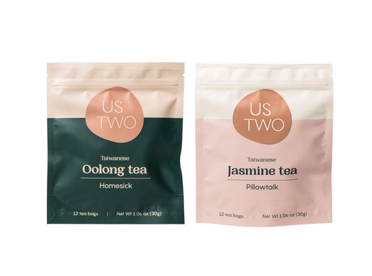 Us Two Tea The Afternoon Tea Bundle: Jasmine Tea and Oolong Tea by Farm2Me